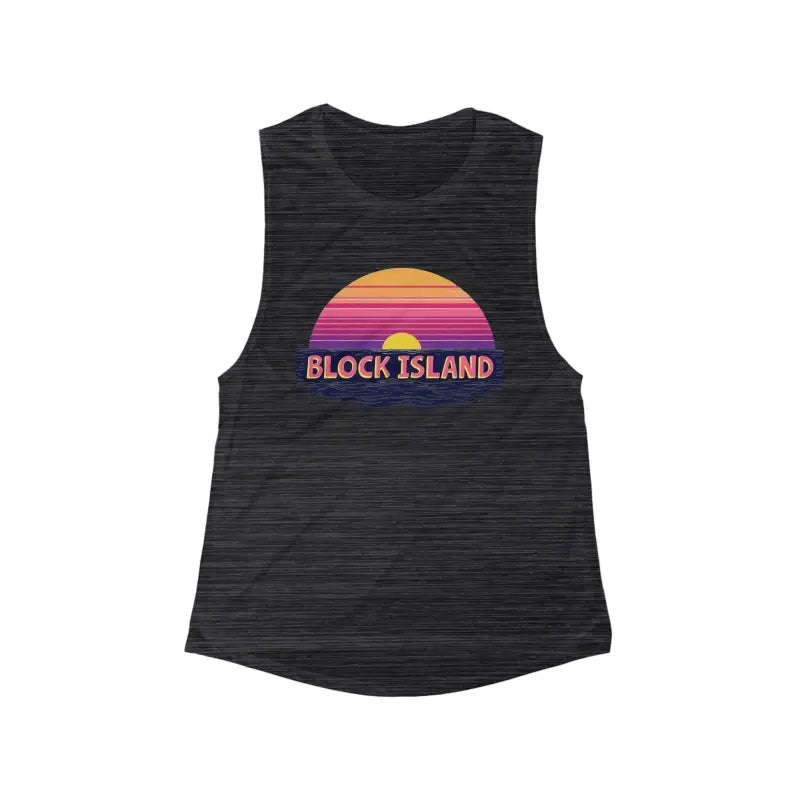 Block Island Sunset Women's Flowy Tank Top for Summer Style - Ocean State Styles