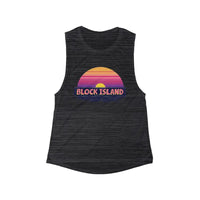Block Island Sunset Women's Flowy Tank Top for Summer Style - Ocean State Styles