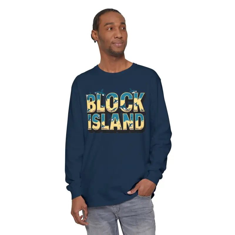 Block Island Unisex Long Sleeve Tee for Casual Comfort - Ocean State Styles