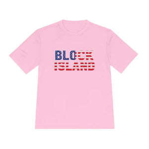 Block Island USA Flag Unisex Moisture Wicking T Shirt - Ocean State Styles