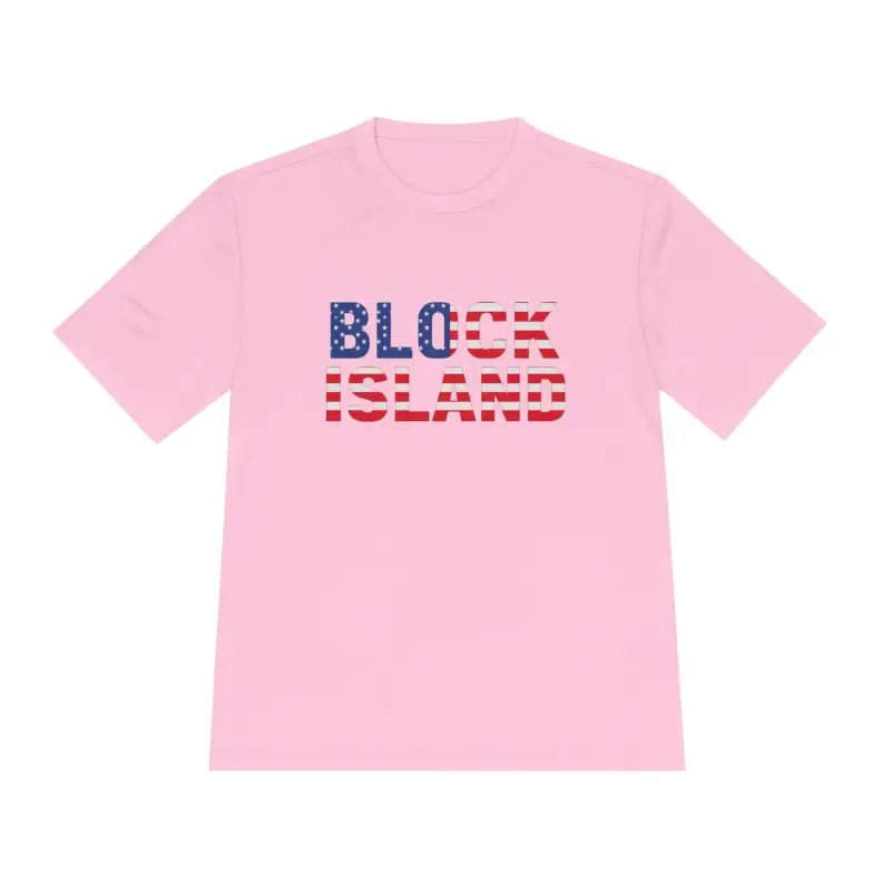 Block Island USA Flag Unisex Moisture Wicking T Shirt - Ocean State Styles