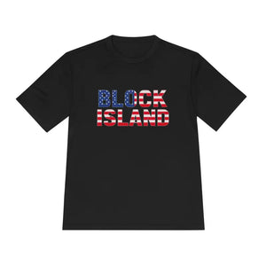 Block Island USA Flag Unisex Moisture Wicking T Shirt - Ocean State Styles