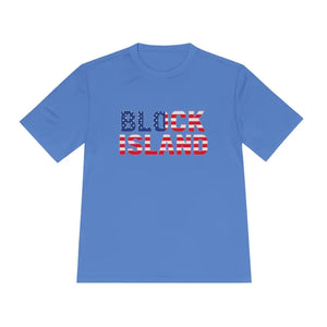 Block Island USA Flag Unisex Moisture Wicking T Shirt - Ocean State Styles