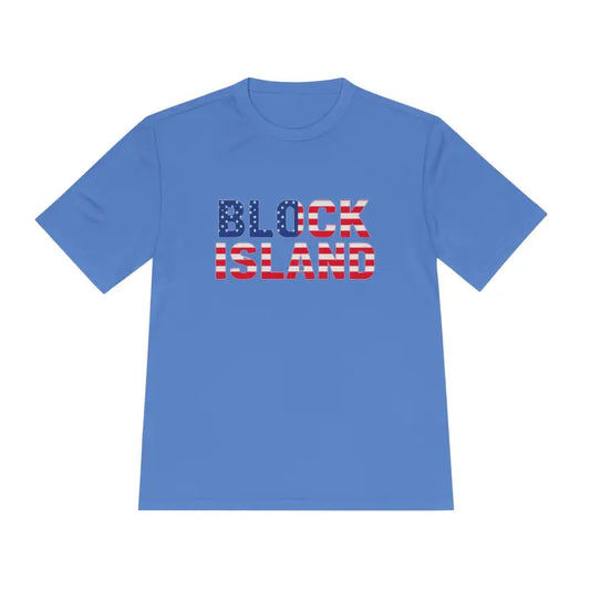 Block Island USA Flag Unisex Moisture Wicking T Shirt - Ocean State Styles