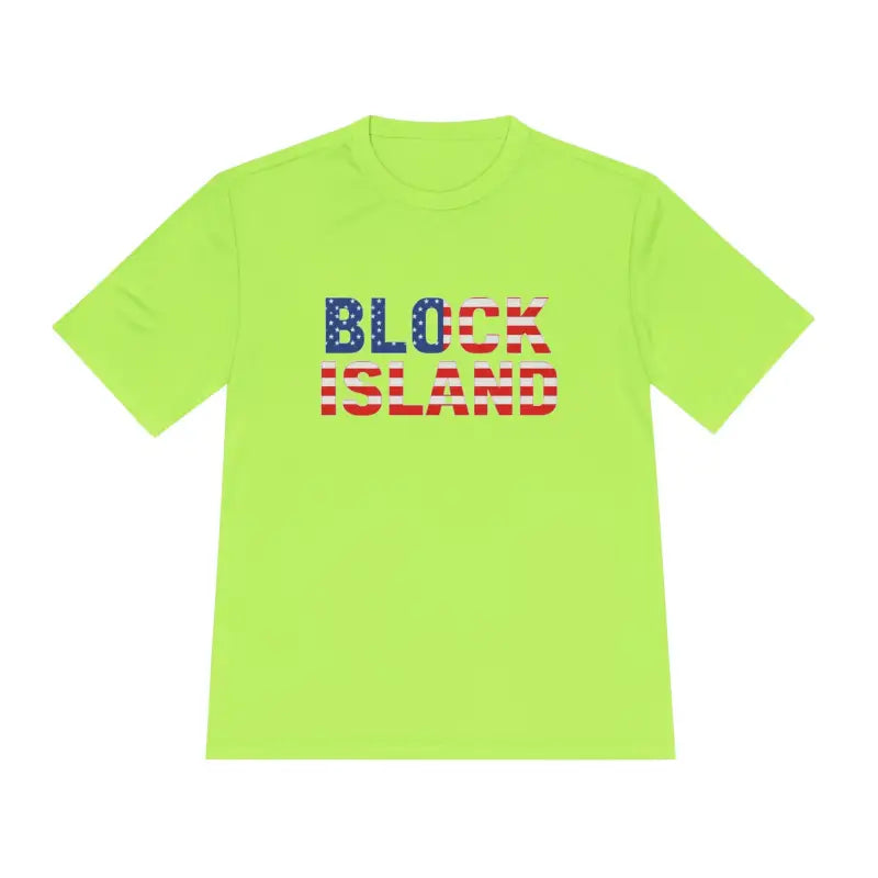 Block Island USA Flag Unisex Moisture Wicking T Shirt - Ocean State Styles