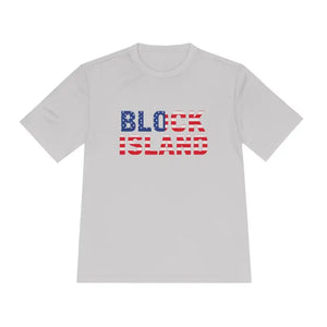 Block Island USA Flag Unisex Moisture Wicking T Shirt - Ocean State Styles