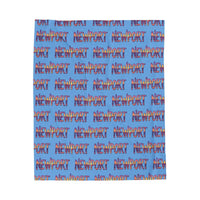 Blue Blanket with Newport Text Pattern for Cozy Comfort - Ocean State Styles