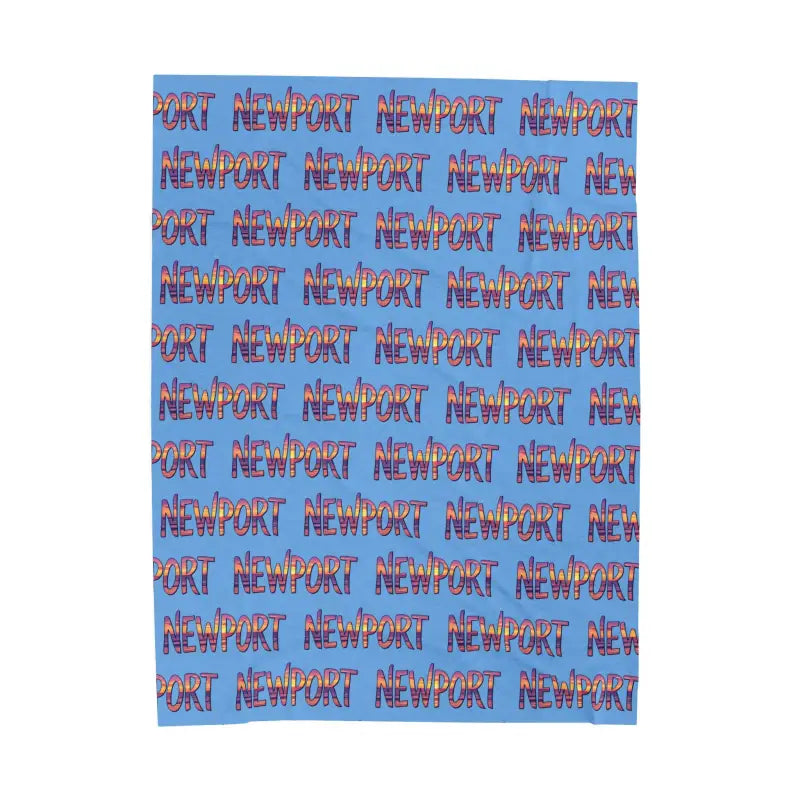 Blue Blanket with Newport Text Pattern for Cozy Comfort - Ocean State Styles