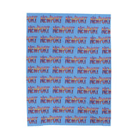 Blue Blanket with Newport Text Pattern for Cozy Comfort - Ocean State Styles