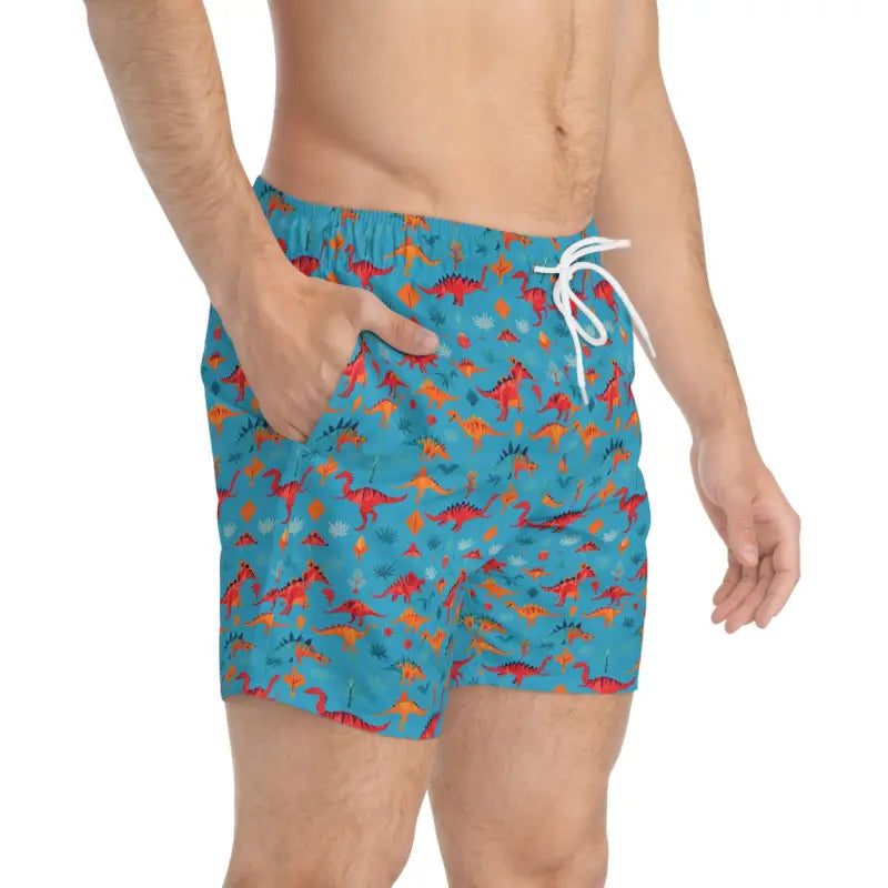Blue Dinosaur Patterned Boxer Shorts and Swim Trunks for Summer Fun - Ocean State Styles