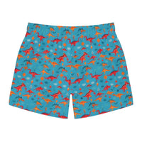 Blue Dinosaur Patterned Boxer Shorts and Swim Trunks for Summer Fun - Ocean State Styles