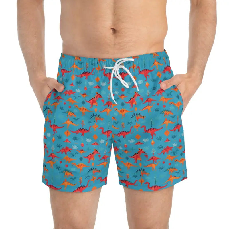 Blue Dinosaur Patterned Boxer Shorts and Swim Trunks for Summer Fun - Ocean State Styles