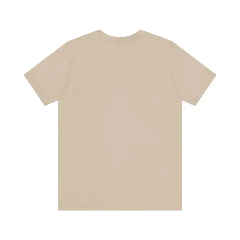 Beige short-sleeve crew neck t-shirt with Blue Newport Beach icons design