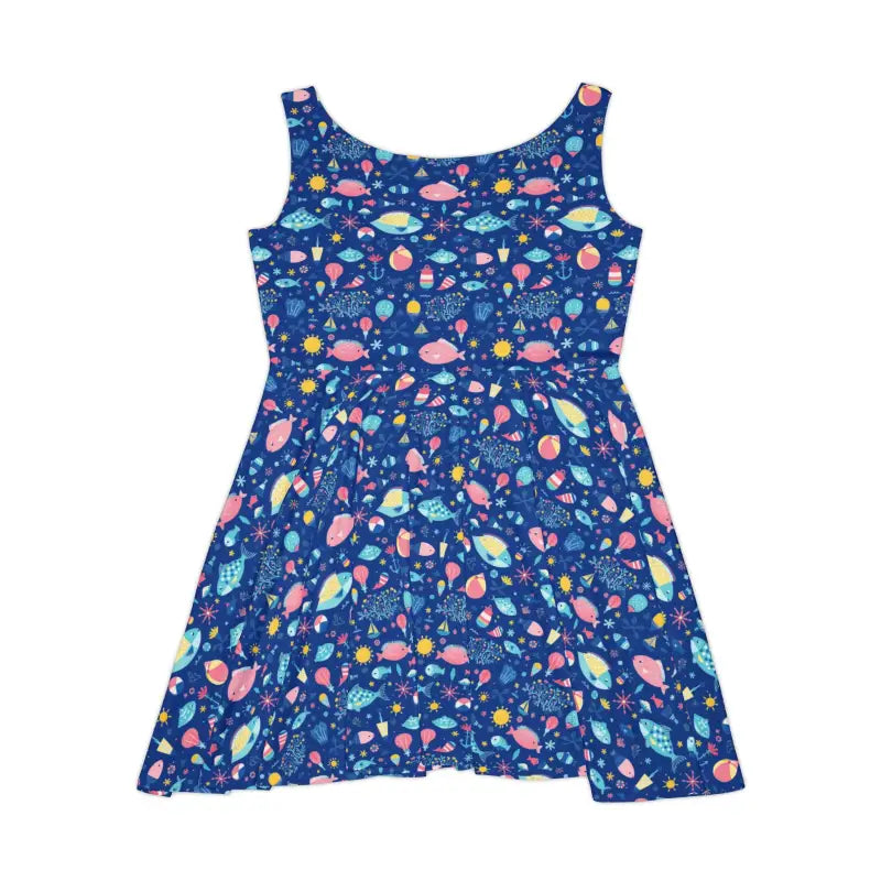 Blue patterned sleeveless dress from Colorful Women’s Skater Dress collection