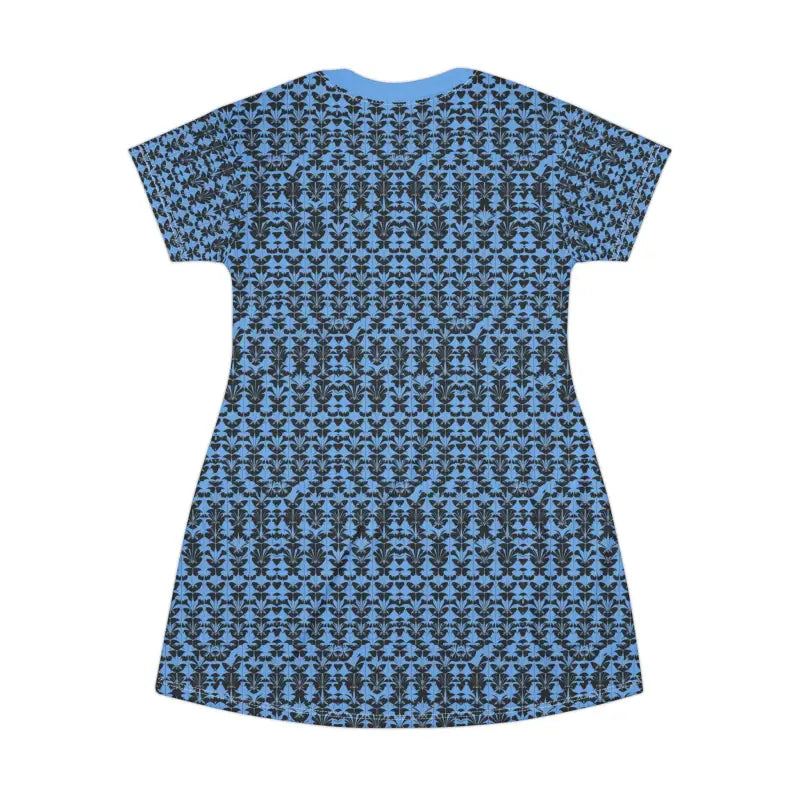 Blue Patterned T Shirt Dress for Effortless Style and Comfort - Ocean State Styles