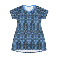 Blue Patterned T Shirt Dress for Effortless Style and Comfort - Ocean State Styles