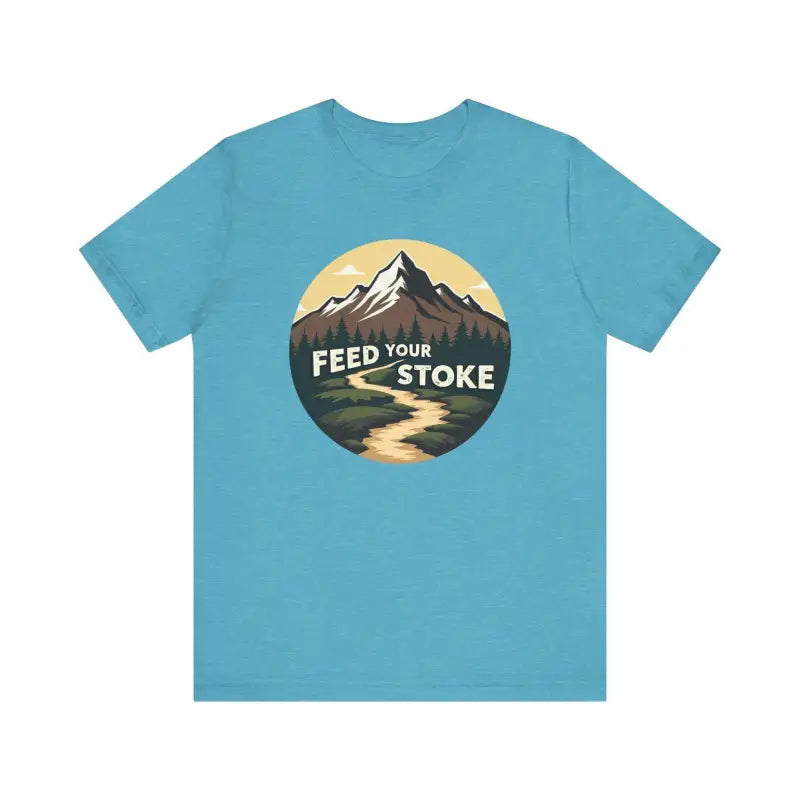 Blue T-Shirt with Mountain Graphic for Nature Lovers - Ocean State Styles