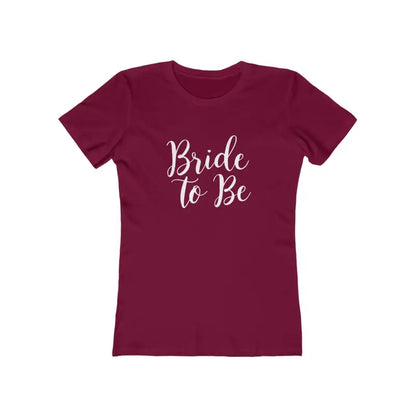 Burgundy Bride to Be t-shirt for engaged women in vibrant pink and turquoise design