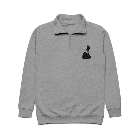 Carbon Grey Block Island Embroidered Unisex Fleece Pullover Cozy Comfort - Ocean State Styles