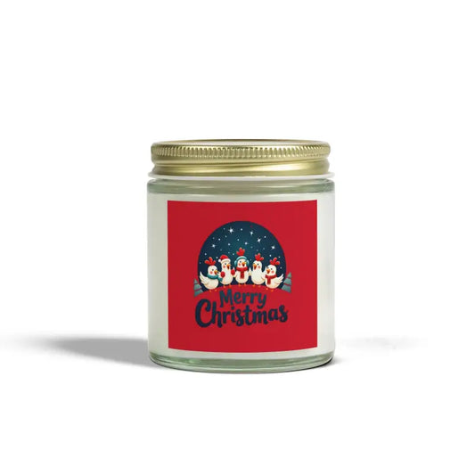 Caroling Chicken Christmas Candle Coconut Apricot Wax Decor - Ocean State Styles