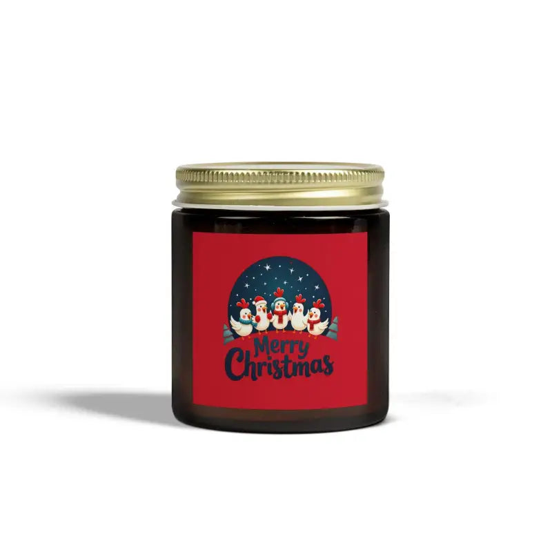Caroling Chicken Christmas Candle Coconut Apricot Wax Decor - Ocean State Styles