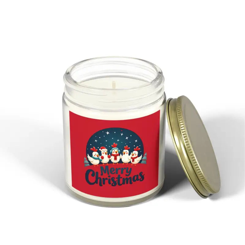 Caroling Chicken Christmas Candle Coconut Apricot Wax Decor - Ocean State Styles