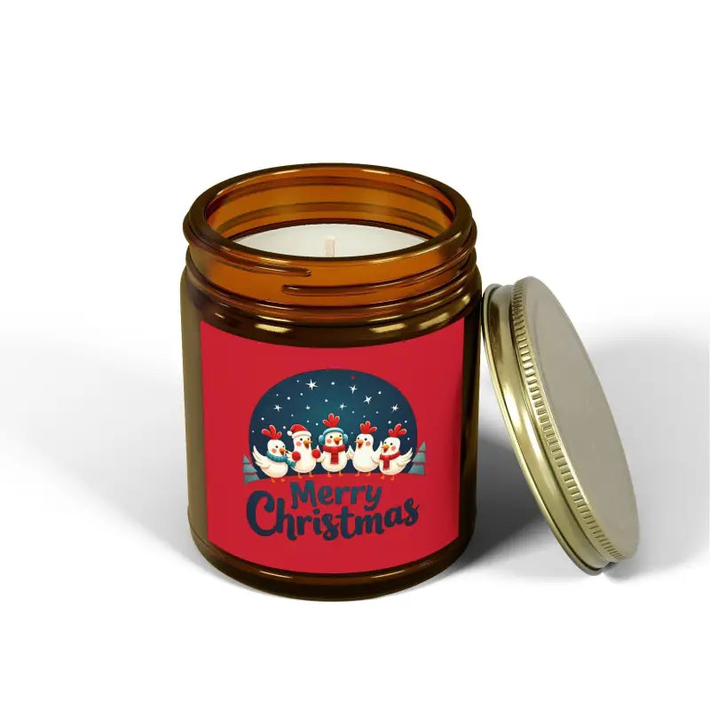 Caroling Chicken Christmas Candle Coconut Apricot Wax Decor - Ocean State Styles