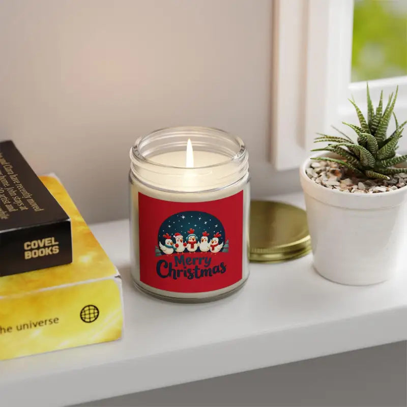 Caroling Chicken Christmas Candle Coconut Apricot Wax Decor - Ocean State Styles