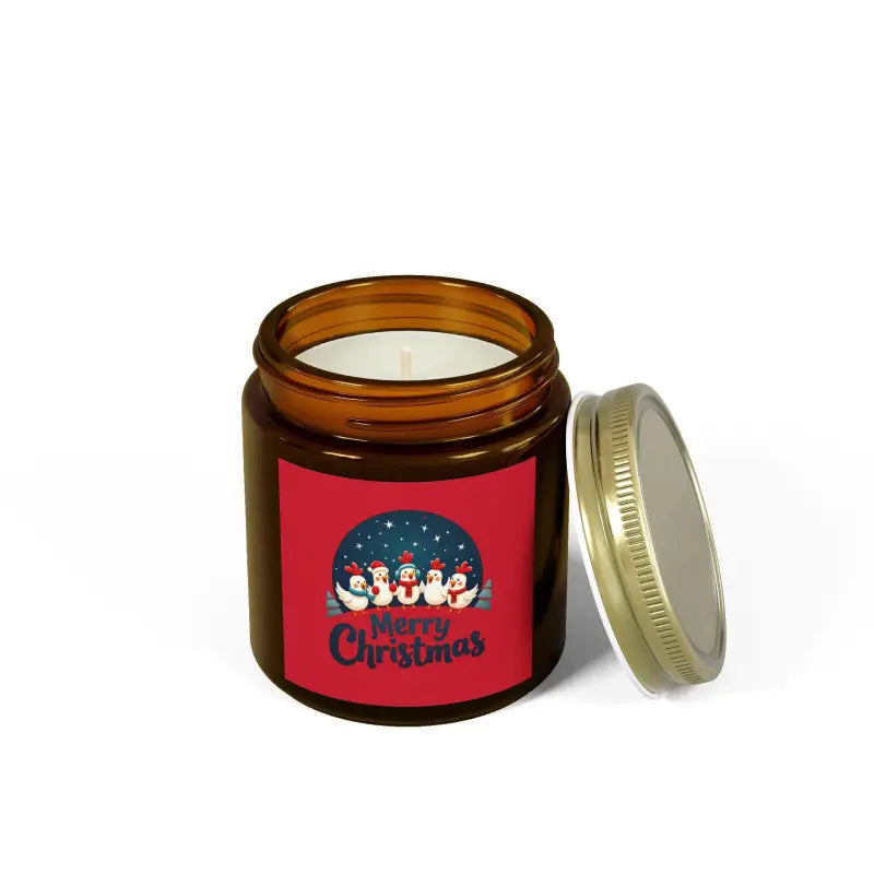 Caroling Chicken Christmas Candle Coconut Apricot Wax Decor - Ocean State Styles