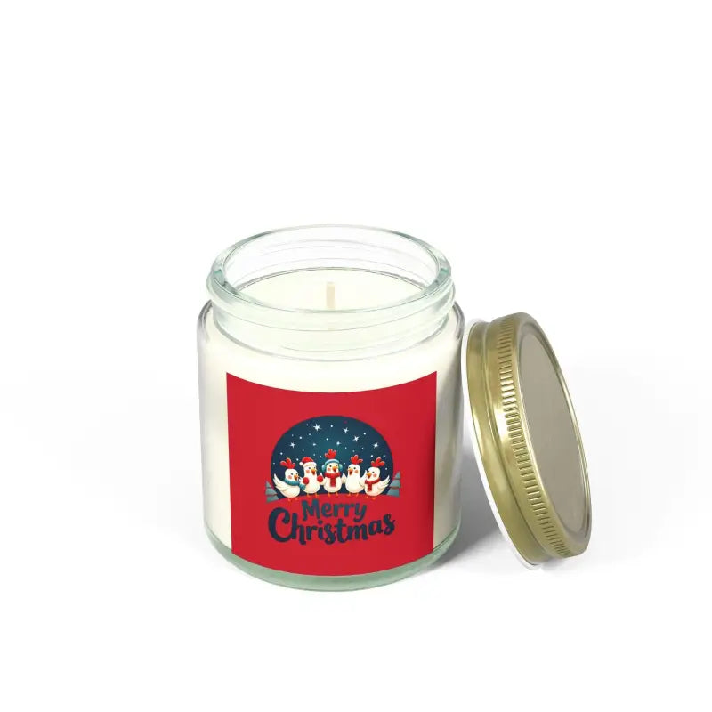 Caroling Chicken Christmas Candle Coconut Apricot Wax Decor - Ocean State Styles