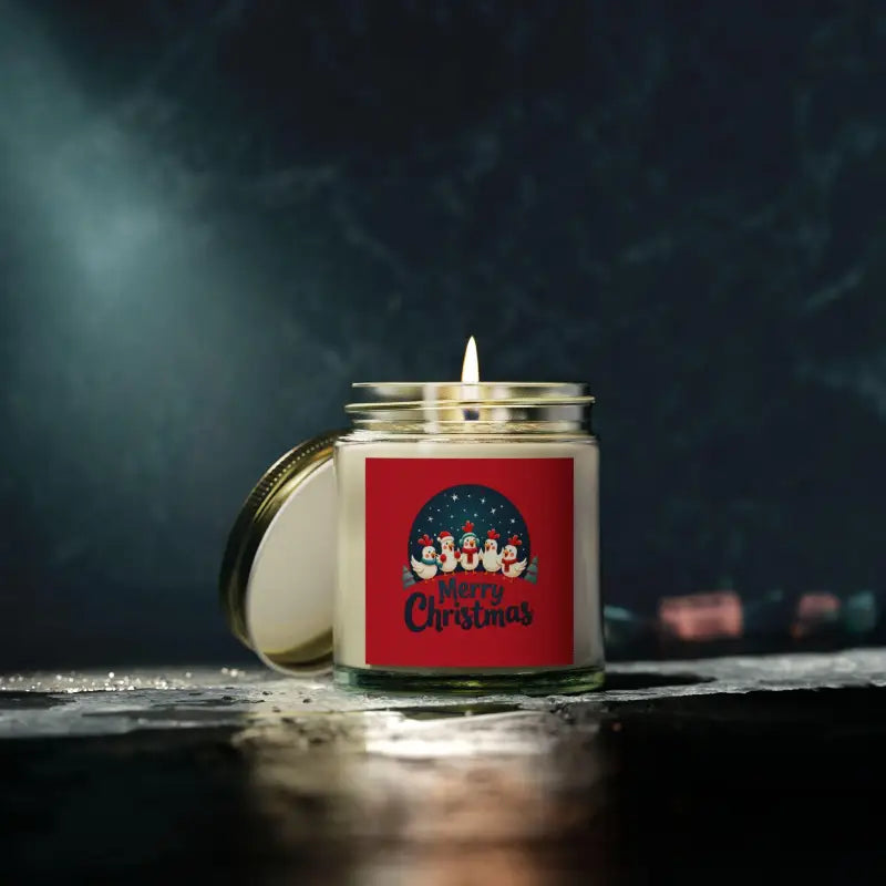 Caroling Chicken Christmas Candle Coconut Apricot Wax Decor - Ocean State Styles