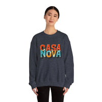 Person wearing Casa Nova Colorful Lettering Crewneck Top showcasing vibrant text design