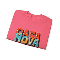 Pink short-sleeved T-shirt with colorful CASA NOVA lettering for Casa Nova Colorful Lettering Crewneck Top