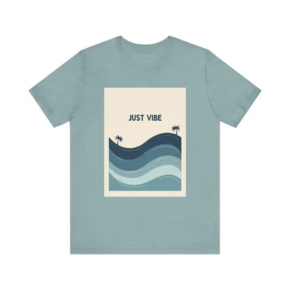 Blue t-shirt featuring a beachy graphic, Casual Ride the Waves Beach T Shirt