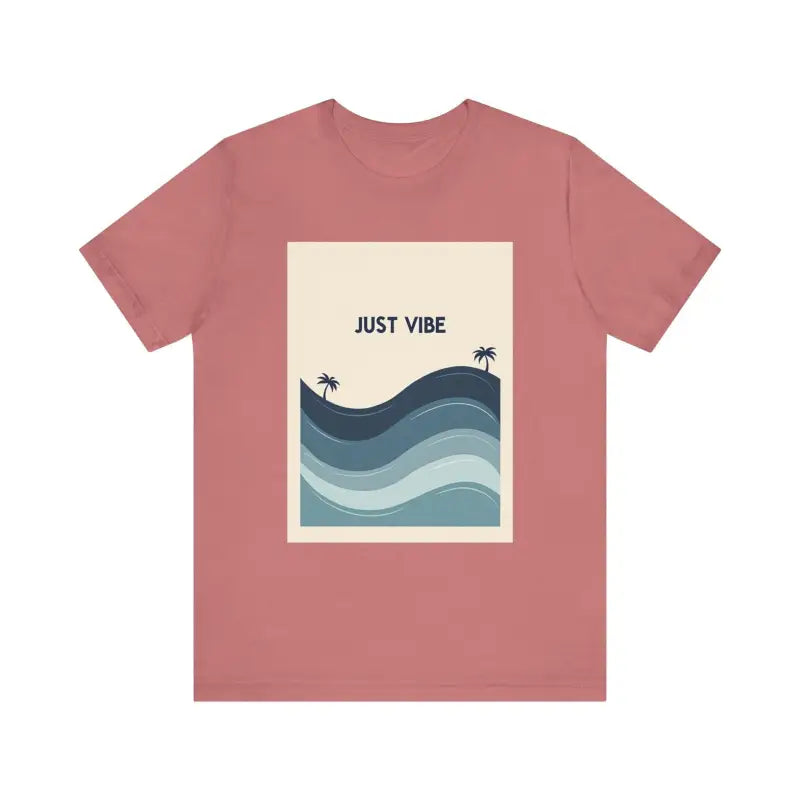 Pink Casual Ride the Waves Beach T Shirt featuring a vibrant beach graphic design
