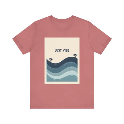 Pink Casual Ride the Waves Beach T Shirt featuring a vibrant beach graphic design