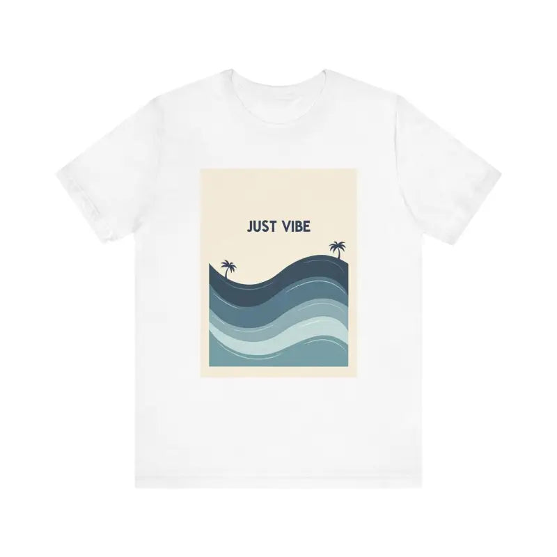White t-shirt featuring beachy graphic from Casual Ride the Waves Beach T Shirt