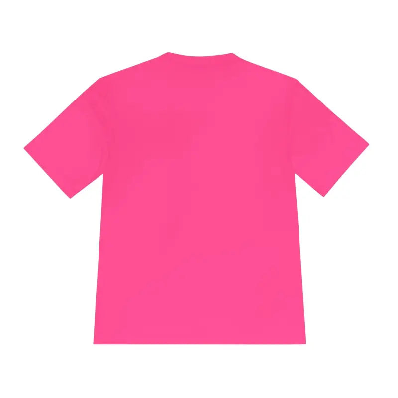Pink short-sleeved moisture-wicking t-shirt featuring a cat paw print design