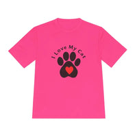 Cat Lover Moisture Wicking T Shirt with Cat Paw Print Design - Ocean State Styles