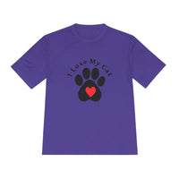 Cat Lover Moisture Wicking T Shirt with Cat Paw Print Design - Ocean State Styles