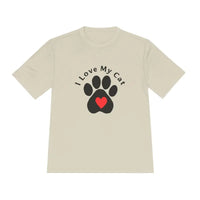 Cat Lover Moisture Wicking T Shirt with Cat Paw Print Design - Ocean State Styles