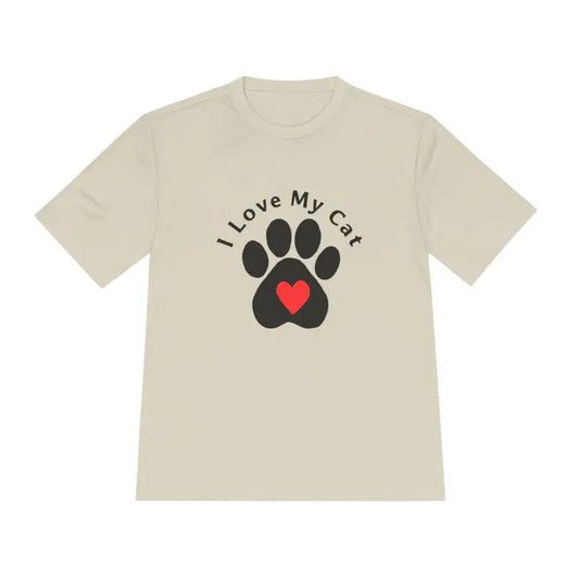 Cat Lover Moisture Wicking T Shirt with Cat Paw Print Design - Ocean State Styles