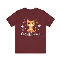 Cat Whisperer Unisex Short Sleeve Tee for Cat Lovers - Ocean State Styles