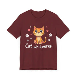 Cat Whisperer Unisex Short Sleeve Tee for Cat Lovers - Ocean State Styles