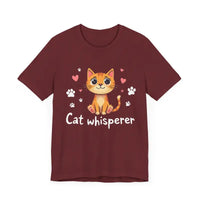 Cat Whisperer Unisex Short Sleeve Tee for Cat Lovers - Ocean State Styles