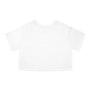 Plain white crewneck short-sleeve crop top from Champion Flower Power Cropped T Shirt collection