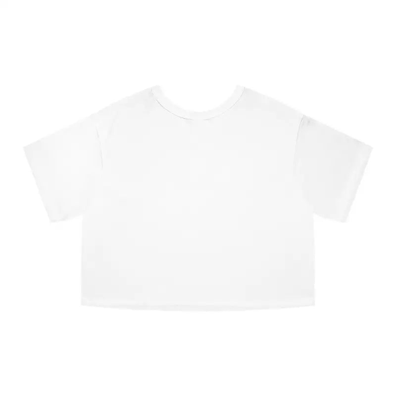 Plain white crewneck short-sleeve crop top from Champion Flower Power Cropped T Shirt collection