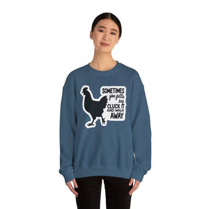 Chicken Graphic Sweatshirt in Blue Gray and Antique Cherry Red - Ocean State Styles