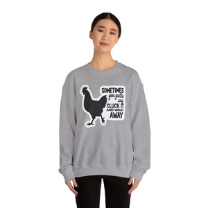 Chicken Graphic Sweatshirt in Blue Gray and Antique Cherry Red - Ocean State Styles