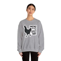 Chicken Graphic Sweatshirt in Blue Gray and Antique Cherry Red - Ocean State Styles